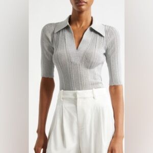 A.L.C. Joey Top in Mercury (Silver Metallic) Size Small